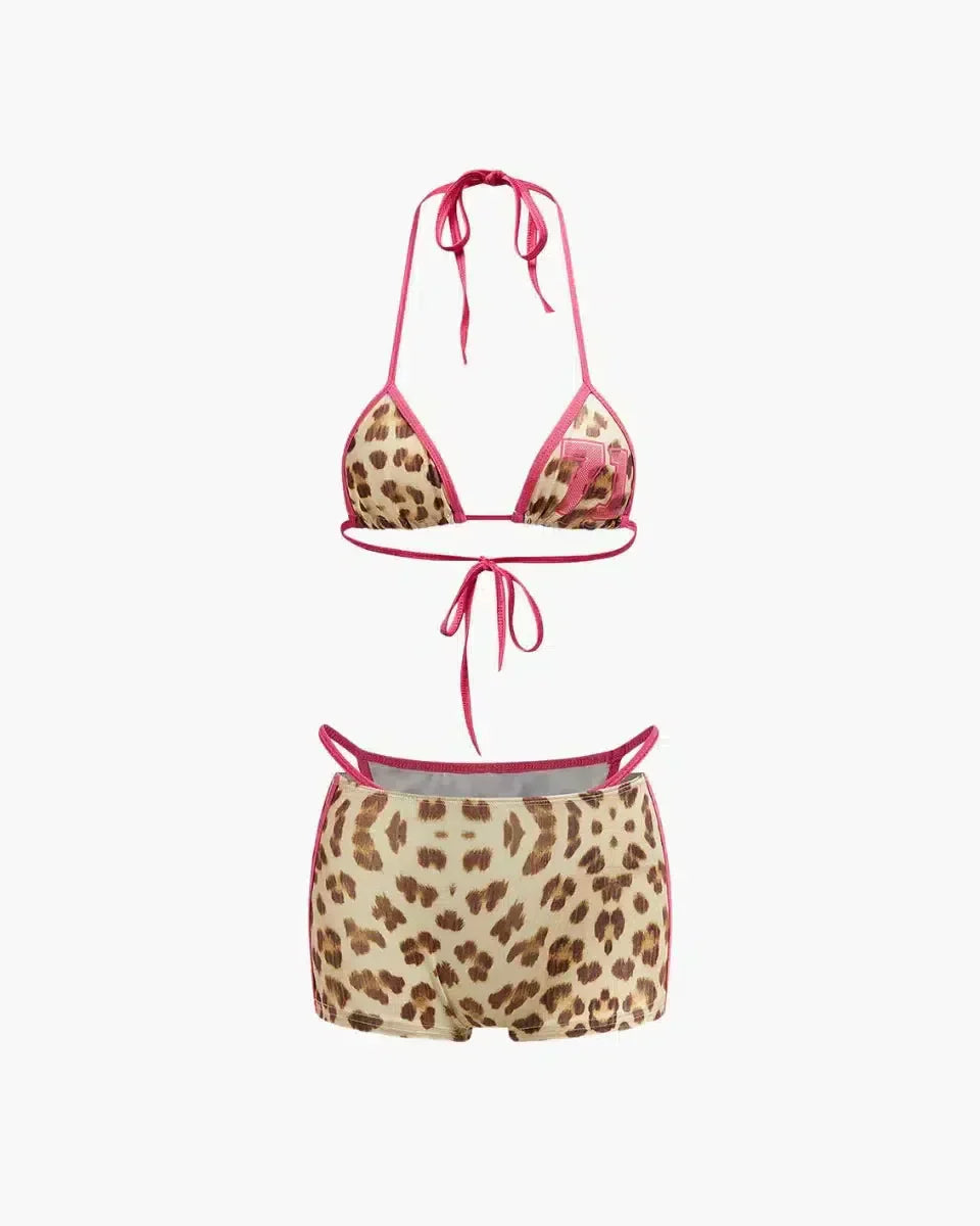 Soluna – Wzór lamparta – Zestaw bikini trójkątny-15216319234373-Róża Kwiatowa