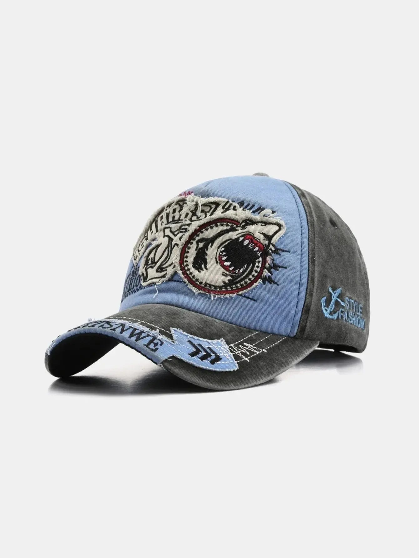 Sylisse – Inspirowana dżinsem – Czapka typu baseball z rekinem-15216237150533-Róża Kwiatowa