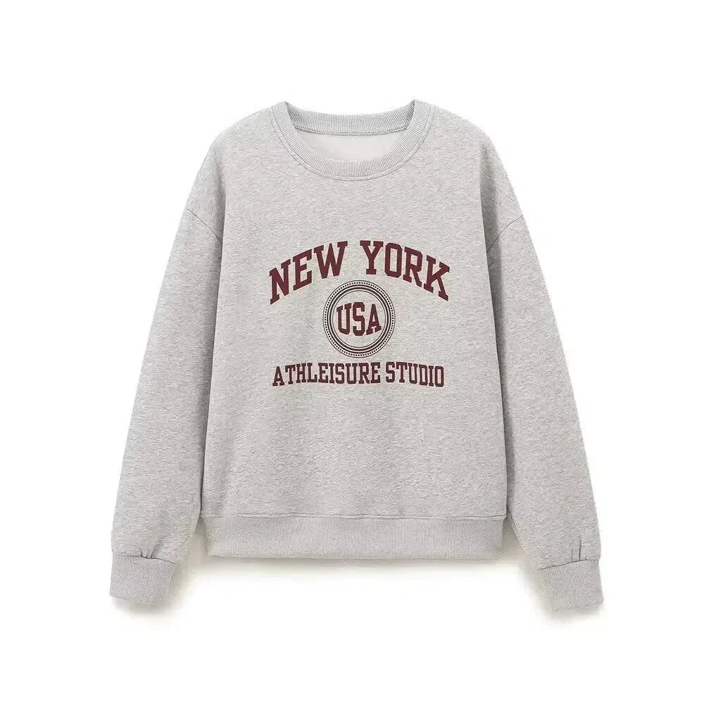 Thalassa – Bluza z okrągłym dekoltem i spodnie typu jogger – Zestaw domowy NYC-15216282272069-Róża Kwiatowa