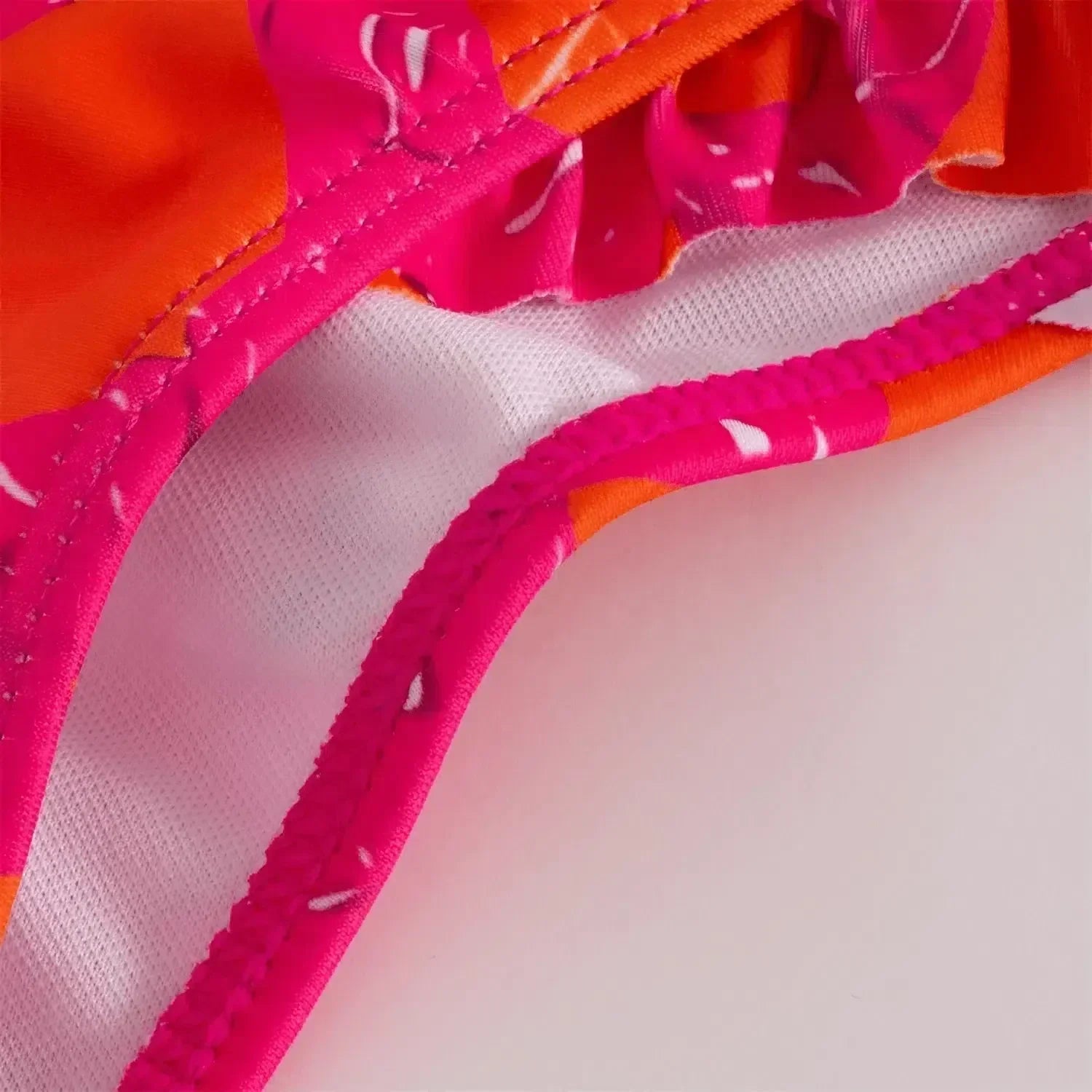 Zestaw Aurivette – Różowy – Bikini z falbanami i spódnica z rozcięciem-15216249930053-Róża Kwiatowa